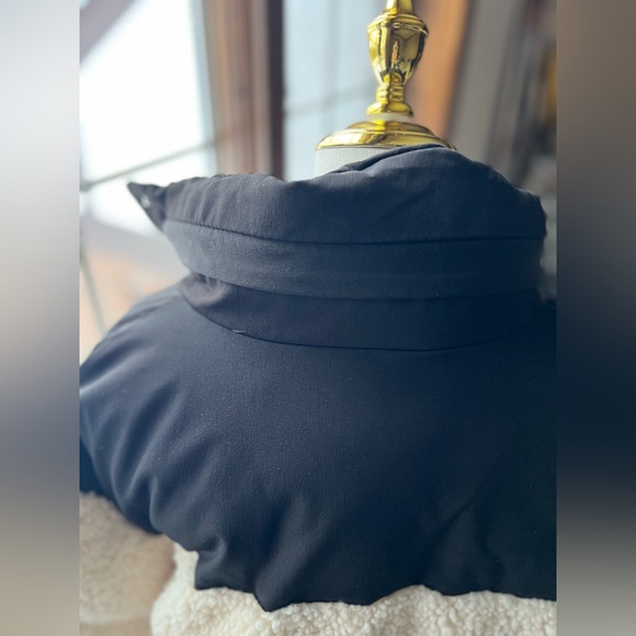 Maje Black Cream High Pile Fleece Faux Shearling Hoodie Puffer Jacket Sz 0 (XS) - Picture 15 of 16